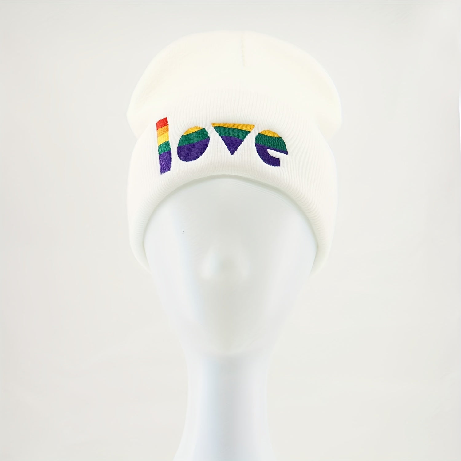 LGBT Love Rainbow Embroidered Beanie Knit Skull Cap Warm Hat