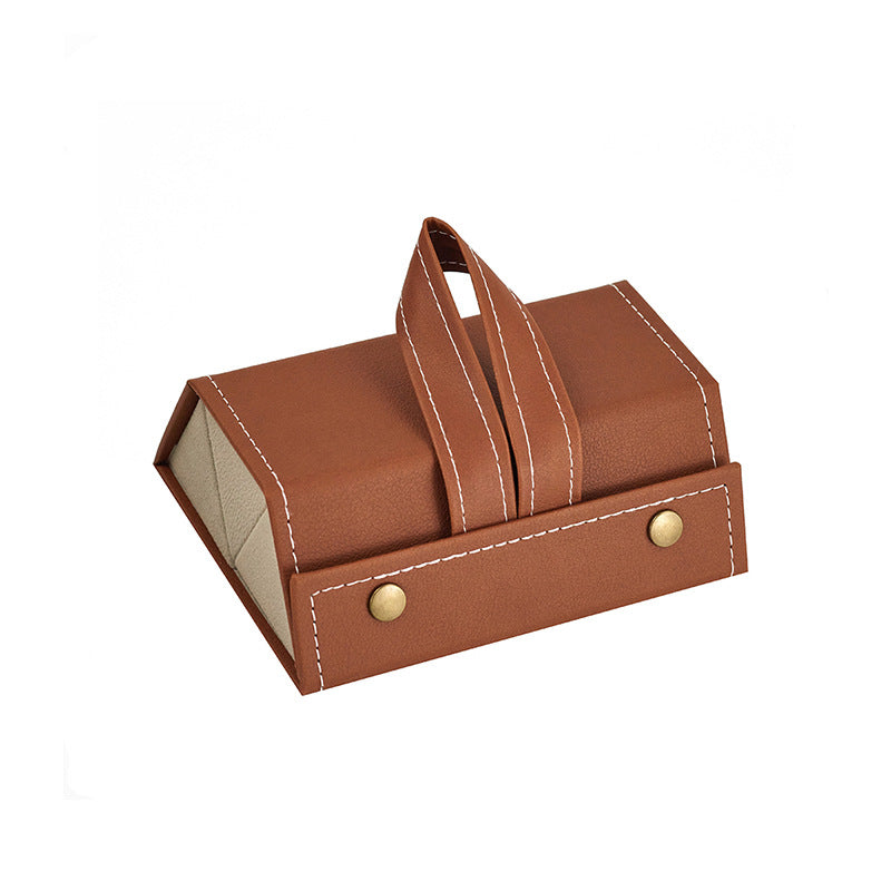3pcs PU Leather Glass Storage Box Set