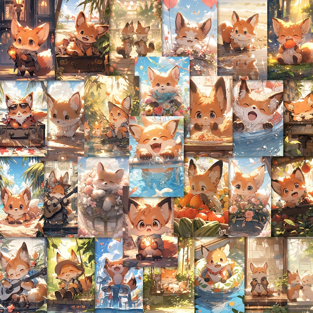 54pcs Fox Animal Stickers Pack For Kids Laptop Luggage Notebook Bike Decoration