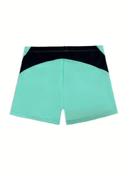 Men's Block Swim Trunks Vintage Style High Stretch Breathable Fabric
