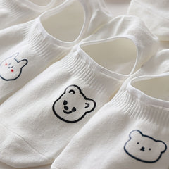 9 Pairs Cartoon Print Short Socks Soft Lightweight Ankle Women's Stockings