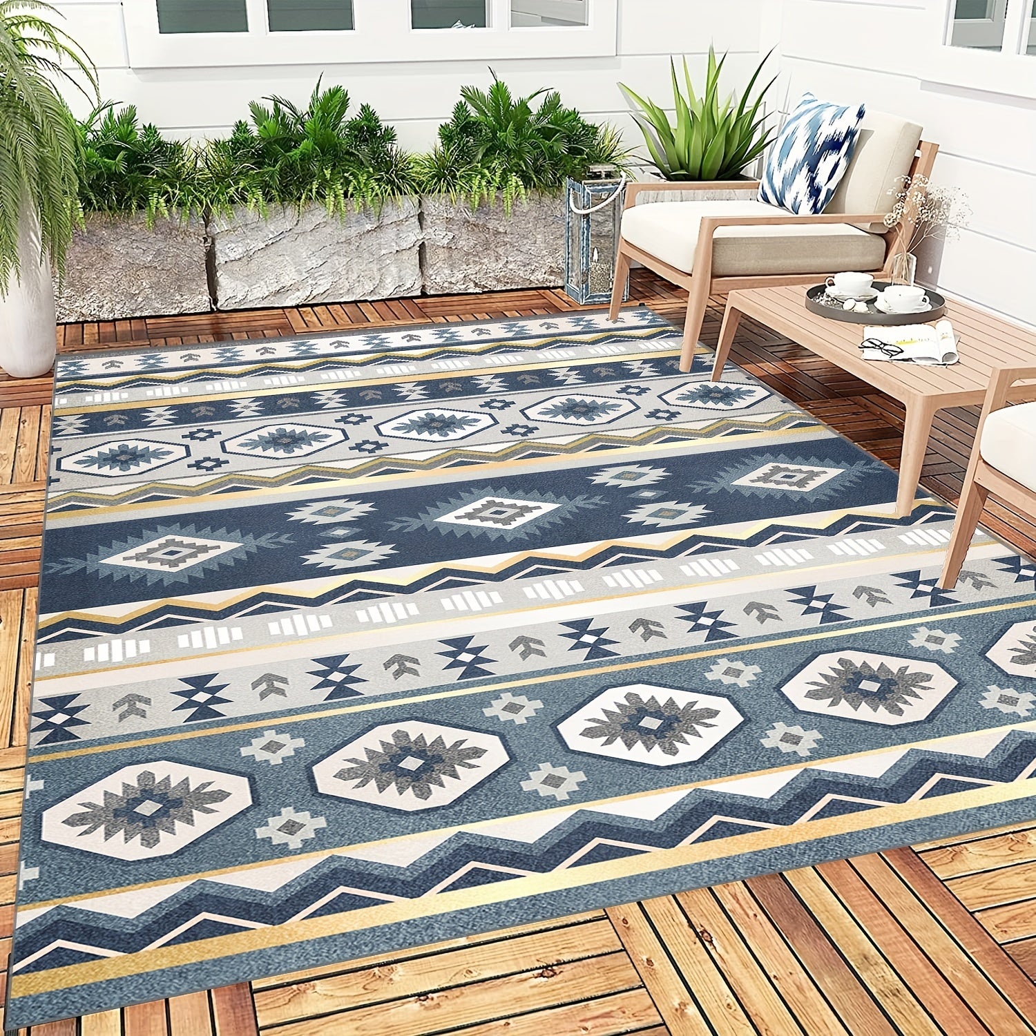 Waterproof Non Slip Indoor Outdoor Rug for Camper RV Patio