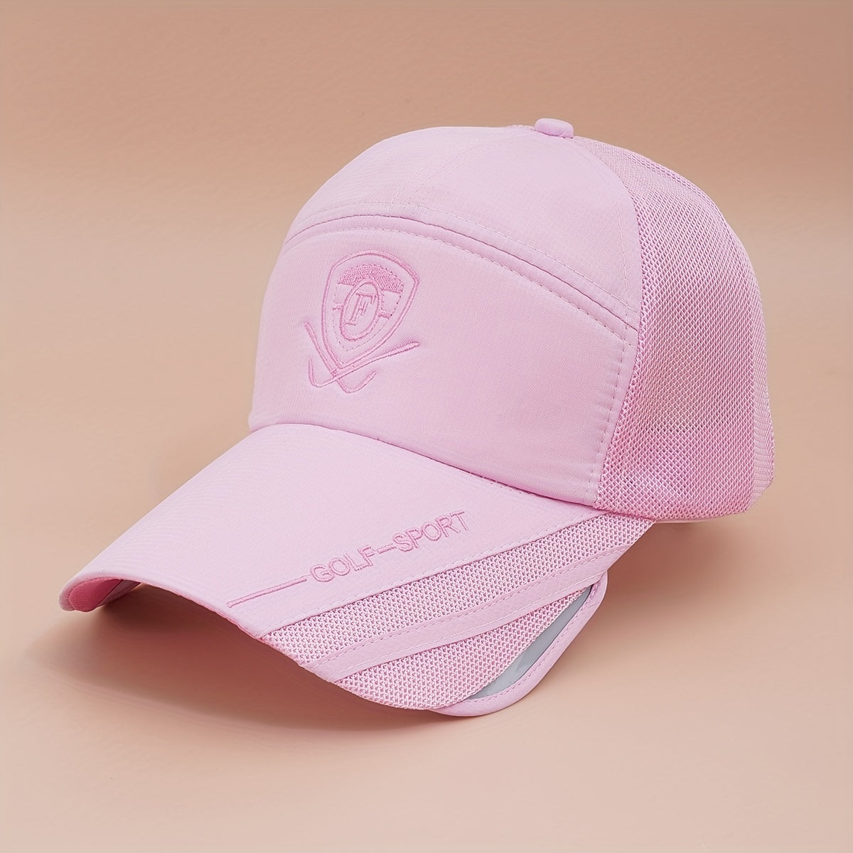 Retractable Big Brim Baseball Cap Mesh Breathable Quick Drying Trucker Hat
