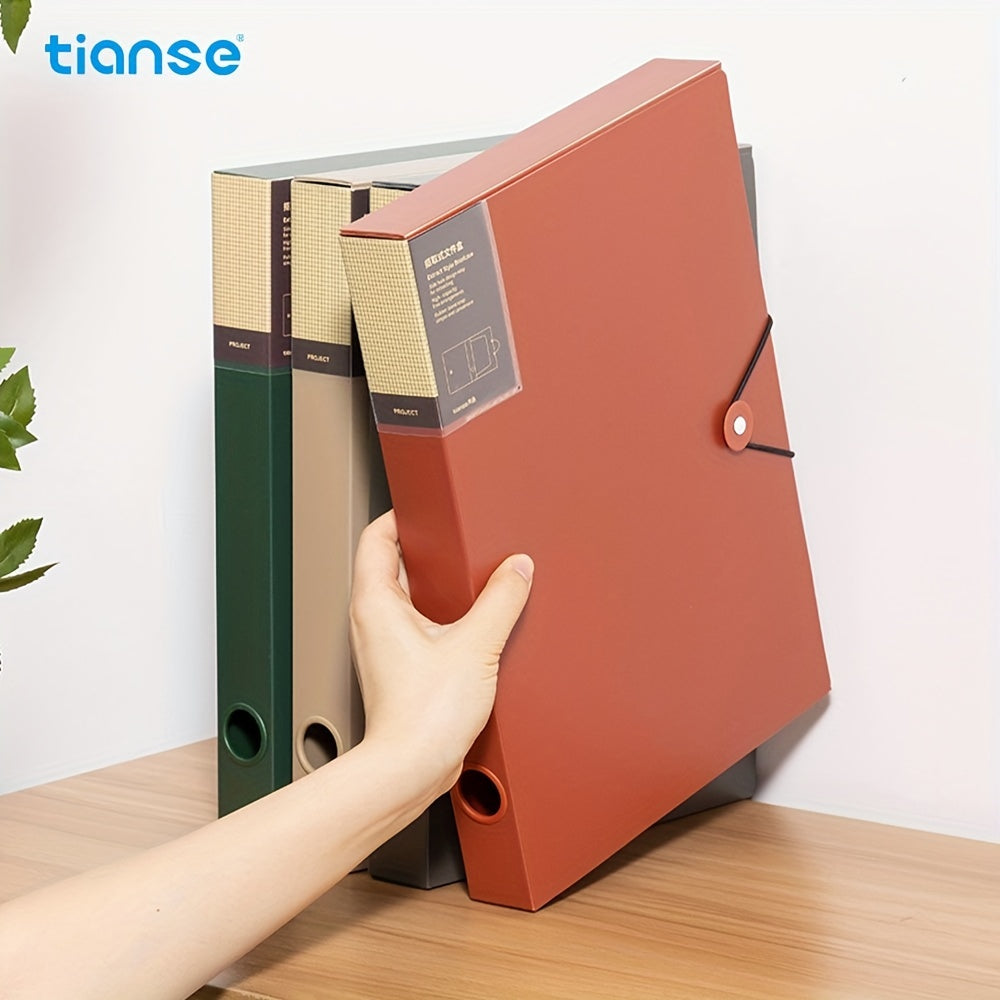 TIANSE A4 Storage File Cartridge Cover Plastic File Box Elastic Drawstring