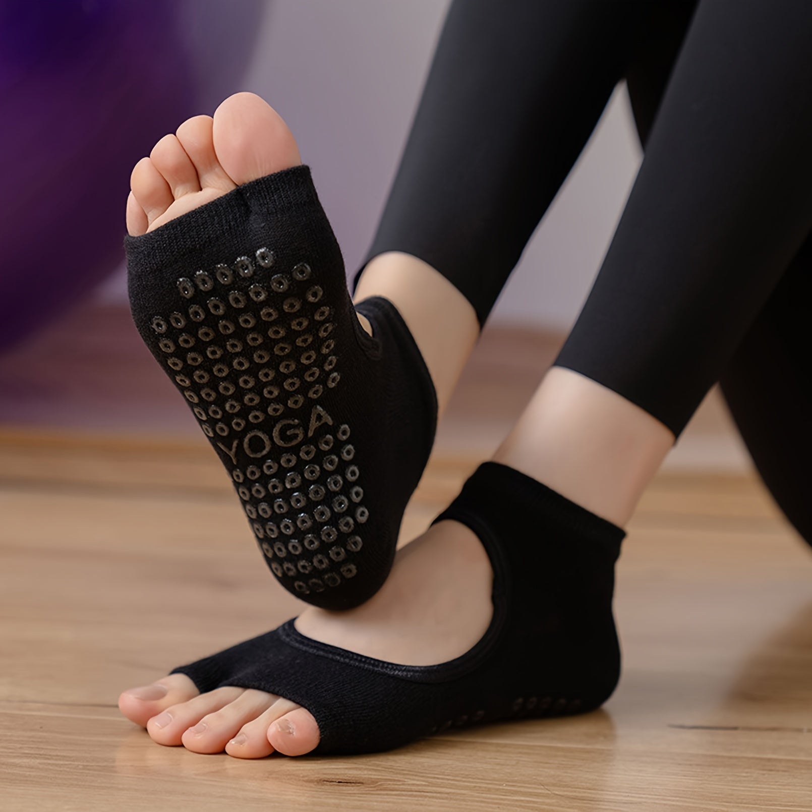 2 Pairs Split Toe Yoga Socks Open Toe Dance Socks Half Toe Pilates Socks