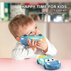 Kids' Interactive Music & Projection Phone Toy with Cartoon Car Learning Gift