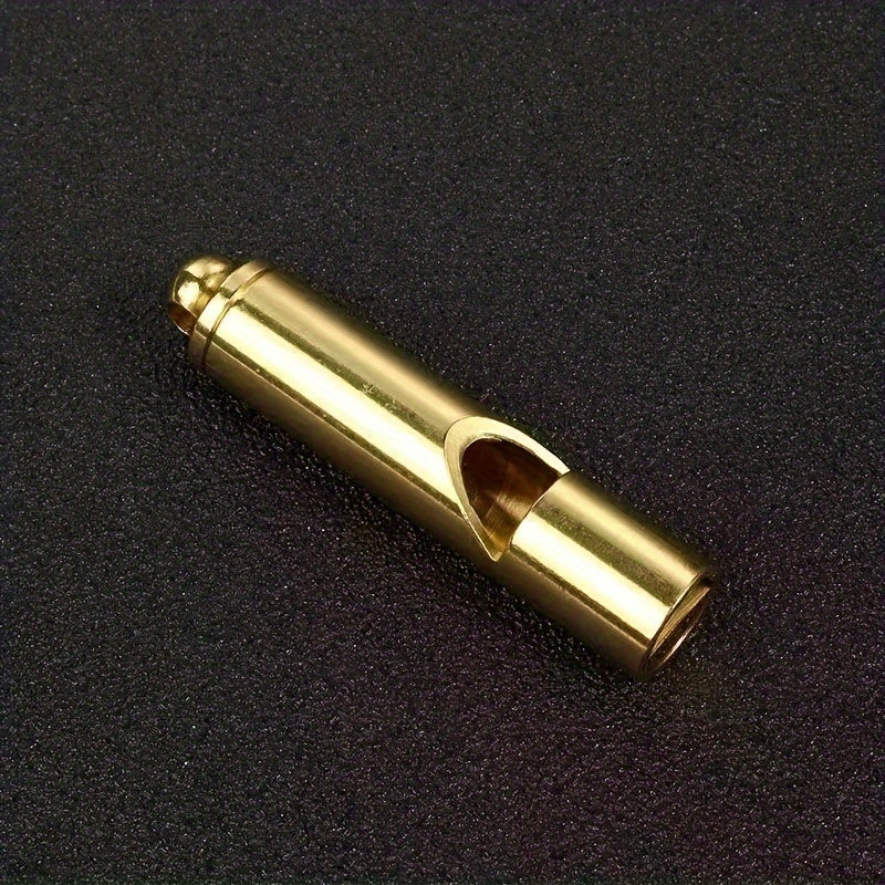Pure Brass Outdoor Survival Whistle - High Pitched Wilderness Survival Equipment