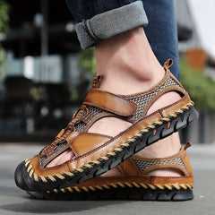 Men's Mesh Closed Toe Hook & Loop Sandals Beach Shoes Summer