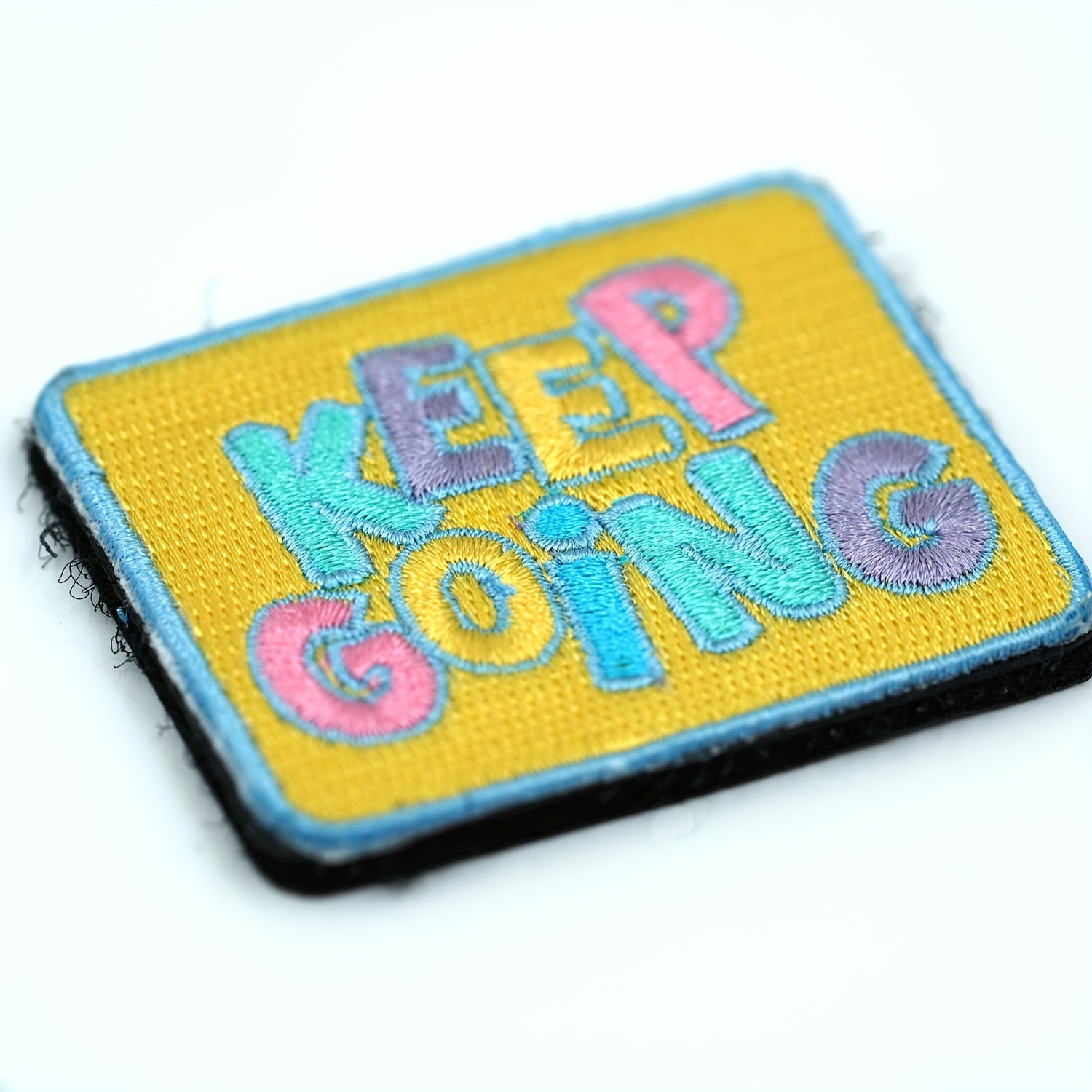 1pc Keep Going Slogan Embroidered Morale Patch PVC Applique