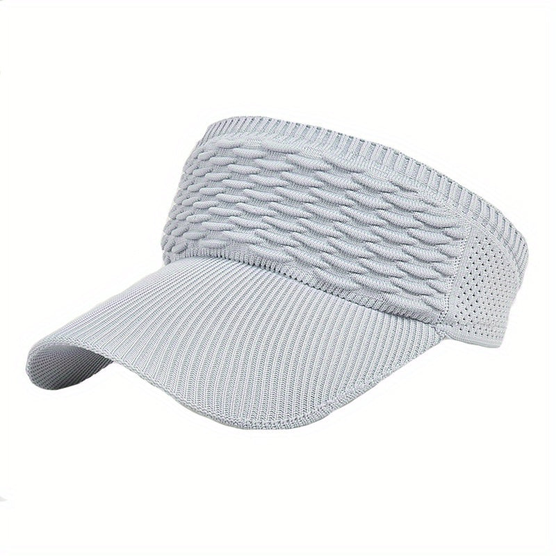 Ruched Knitted Ponytail Visor Hat Elastic Sports Sun Hat Lightweight