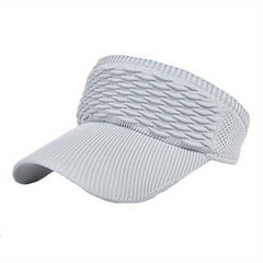 Ruched Knitted Ponytail Visor Hat Elastic Sports Sun Hat Lightweight