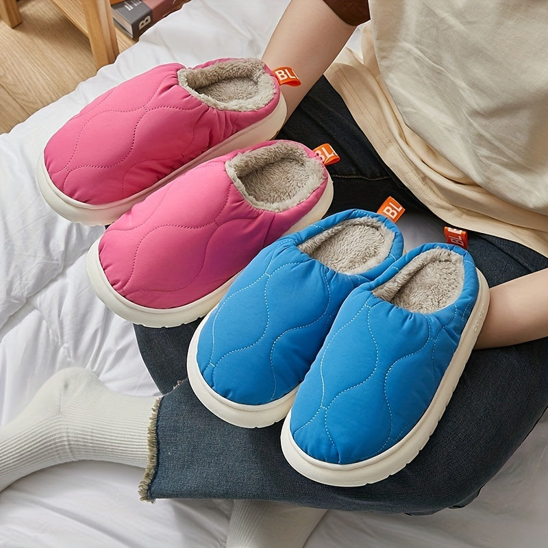 Cozy Plush House Slippers for Men Anti-slip Indoor Winter Shoes