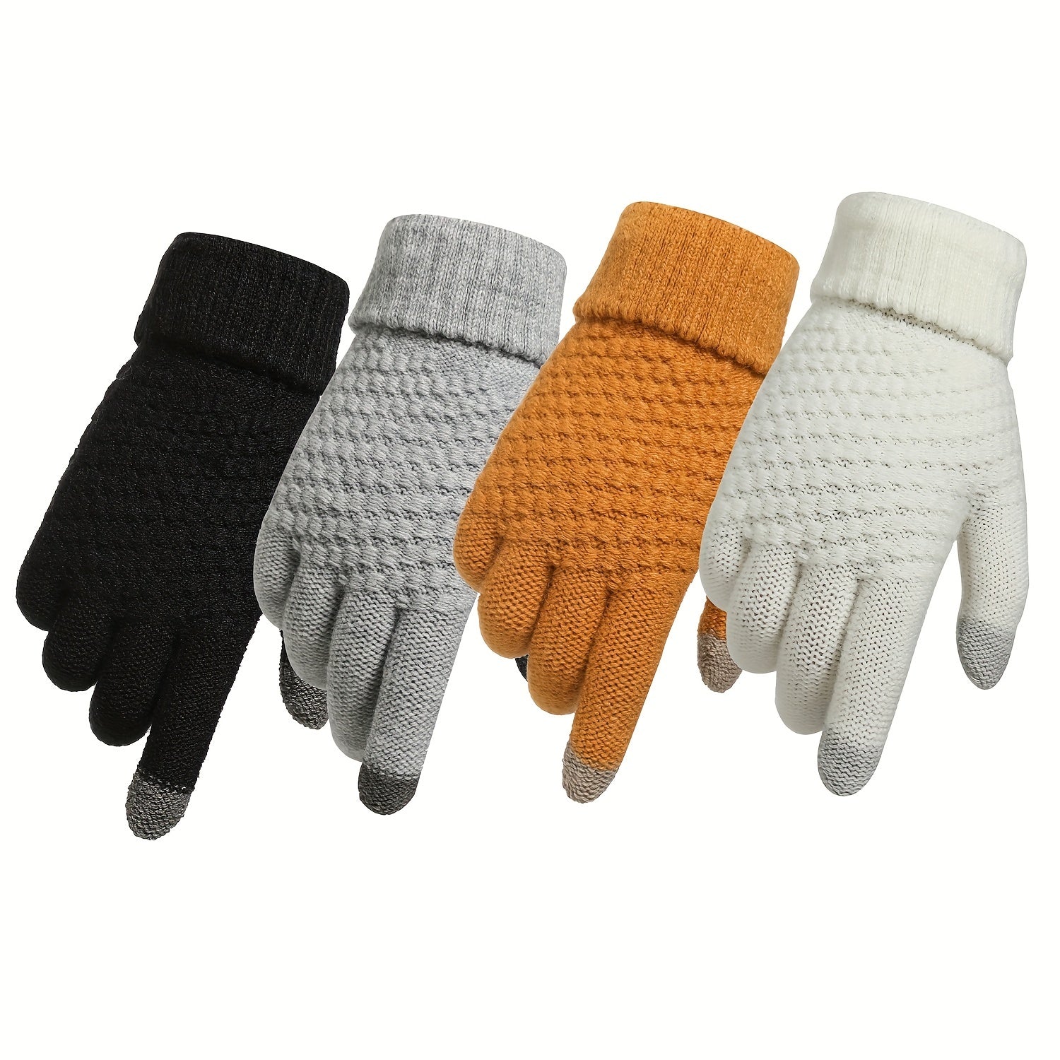 Kids Winter Touch Screen Thick Knitted Gloves