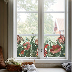 Colorful Flower Window Stickers Waterproof Static Cling