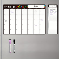 Magnetic Dry Erase Monthly Calendar 43cmx30cm + List Pad + 2 Markers