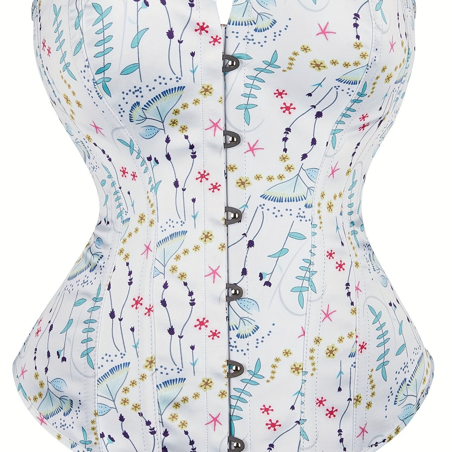 Floral Print Waist Shaping Bustier Top