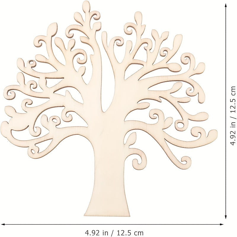 10pcs Wooden Tree Embellishments DIY Crafts