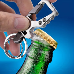 Outdoor Adventure Keychain with Bottle Opener & Car Key Pendant
