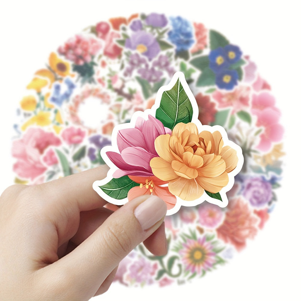 60pcs Flower Series Graffiti Stickers for Laptop Helmet Water Cup DIY Diary