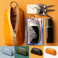 Leather Keychain Coin Purse Wallet Mini Access Card Holder