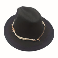 Wide Brim Sunshade Fedora Hat for Party Meeting