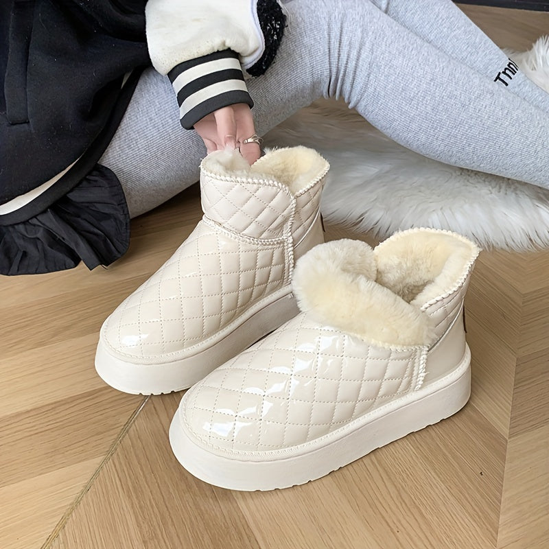 Women's Non-slip Snow Boots Thickened Medium Top Comfortable Winter Warm Shoes