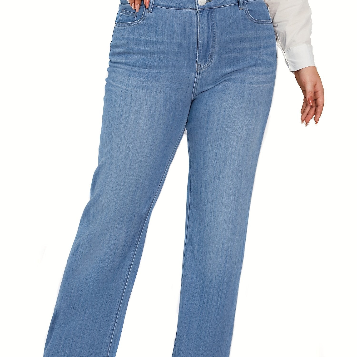 High Waist Wide Leg Plus Size Jeans