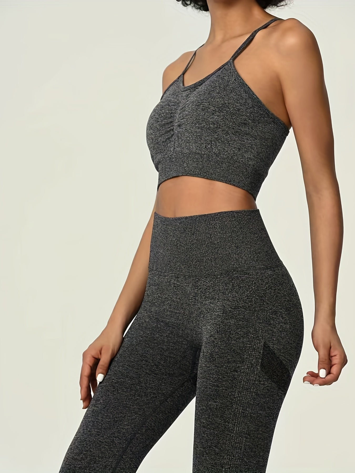 Yoga Sports Set Cami Sports Bra & High Waist Leggings Women's Activewear