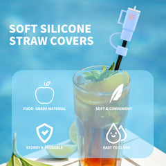 6pcs Silicone Straw Tips Reusable Leakproof Straw Lids Cup Acces