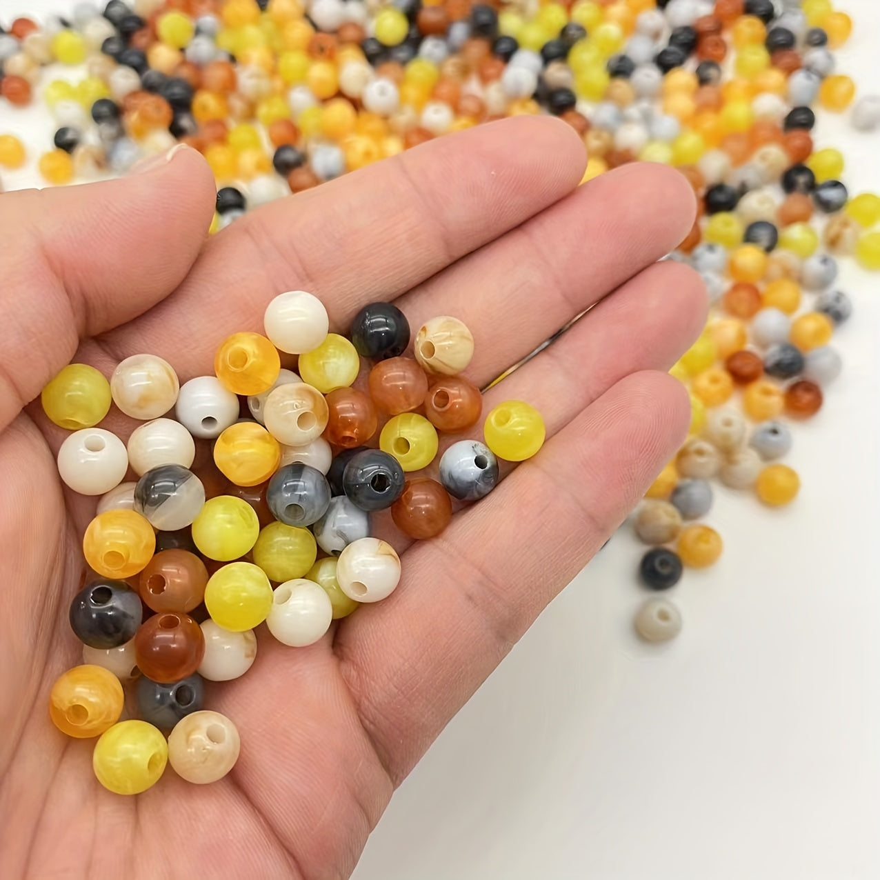 100pcs 8mm Acrylic Beads Double Beads DIY Jewelry Necklace Bracelet Earrings