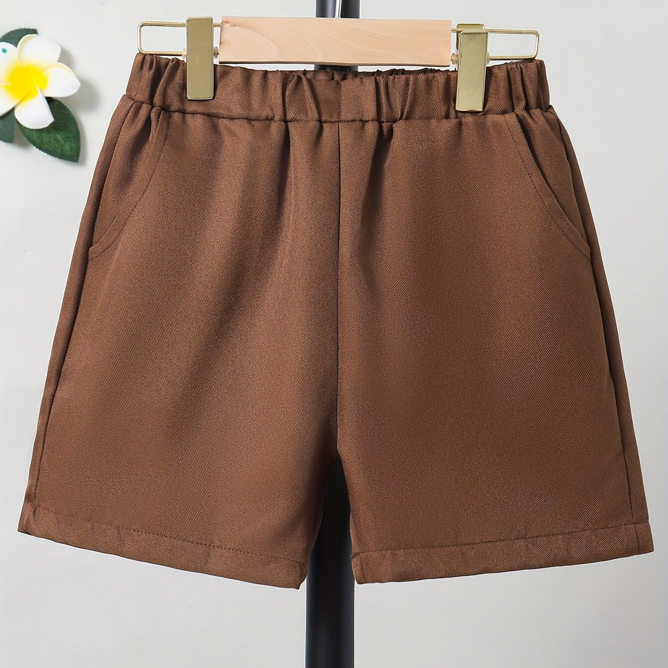Boys Solid Shorts Casual Elastic Waist Shorts for Summer