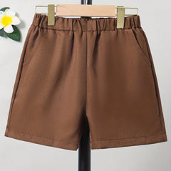 Boys Solid Shorts Casual Elastic Waist Shorts for Summer