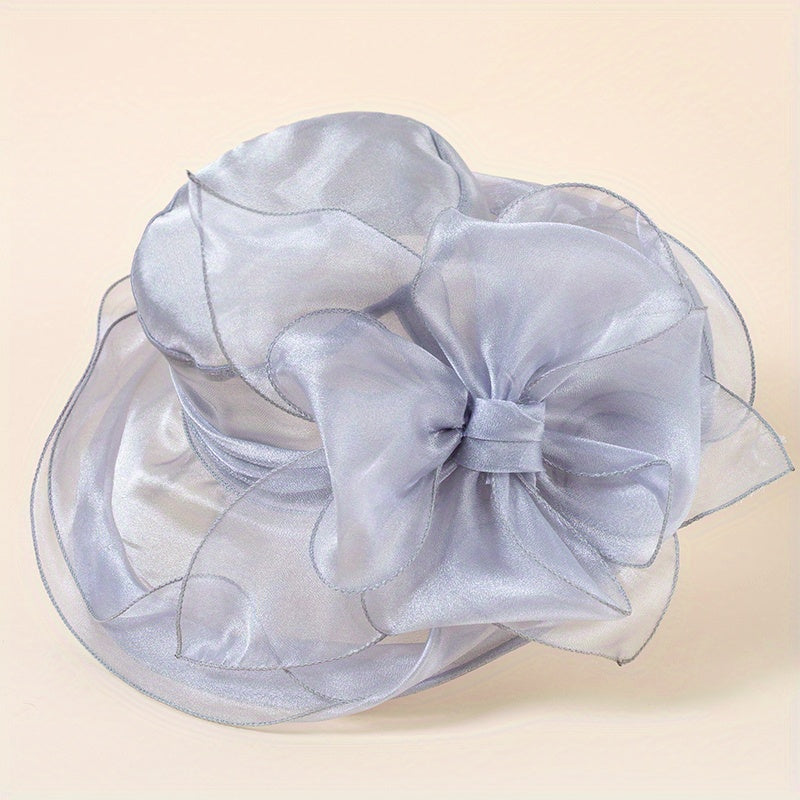 Organza Sun Hat Mesh Derby Hats Outdoor Beach Wedding Bridal Church Hat