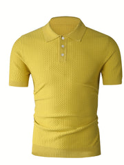 Classic Polo Shirt Men's Business Casual Lapel Button-Up Polo Shirt