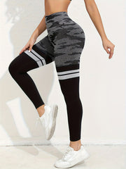 High Waisted Striped Butt Lifting Leggings For Women