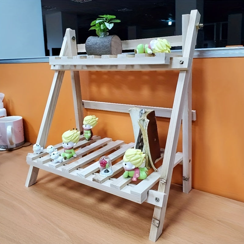 Wooden Desktop Storage Rack Student Indoor Desk Flower Rack
