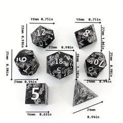 7pcs Butterfly Resin Polyhedral Dices For Table Games Gift