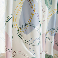 Geometric Circle Pattern Curtain for Home Decor