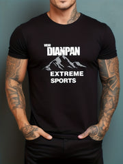 Men's Printed Leisure Sports Tee Casual Stretch T-shirt