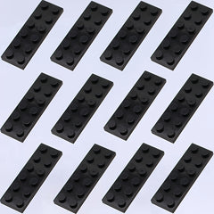 12pcs Building Block Set 2x6 Low Wall Flat Bricks Assorted Colors