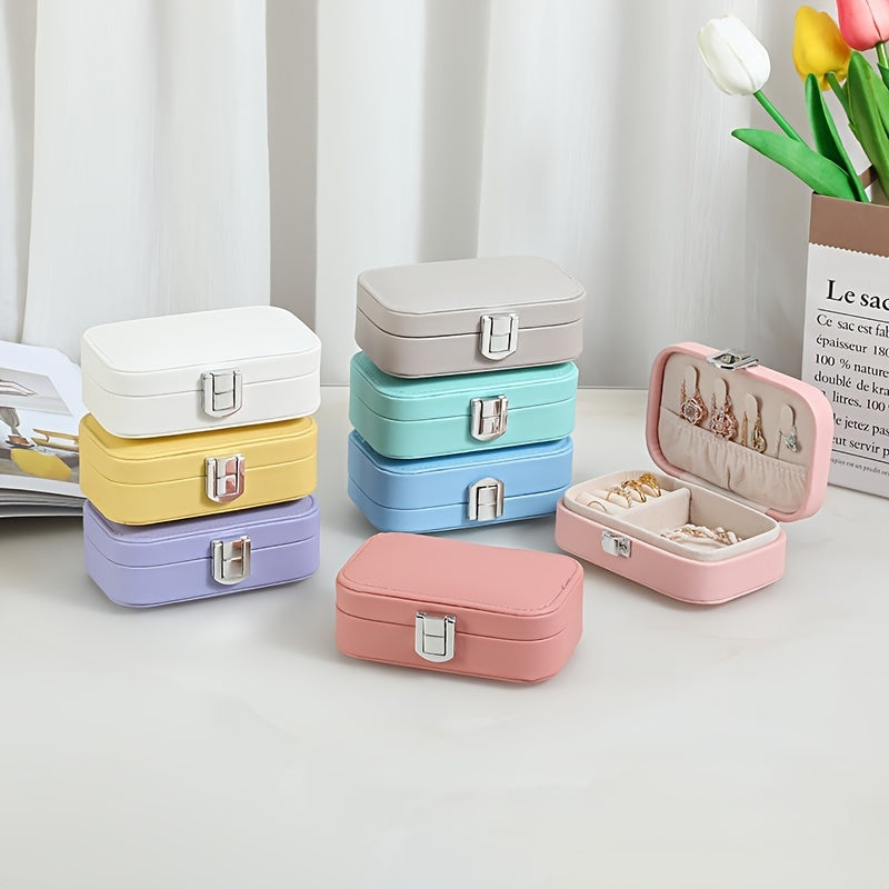 Women's Travel Jewelry Box Earring Ring Portable Case