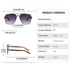 Men's Square Frame Sunglasses for Outdoor Travel