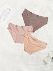 6pcs Seamless Solid Briefs Stretchy Panties Women's Lingerie