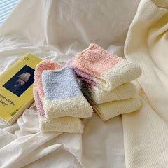 5 Pairs Thick Fluffy Slipper Socks Cozy Soft Warm Winter Women's Socks