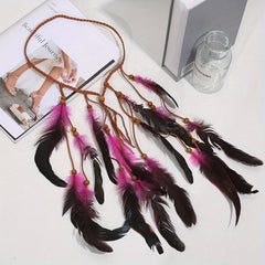 Ethnic Feather Headband Tassel Female Hair Accessories