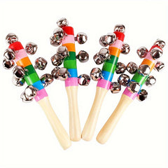 Colorful Wooden Jingle Bell Stick Music Toy