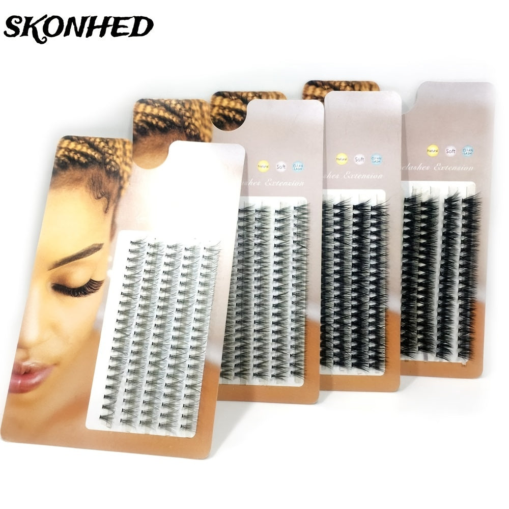 SKONHED 5Rows Individual Lashes Natural Soft Thick Cluster False Eyelashes