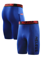 Men's Compression Shorts w/ Pocket Athletic High Stretch Base Layer