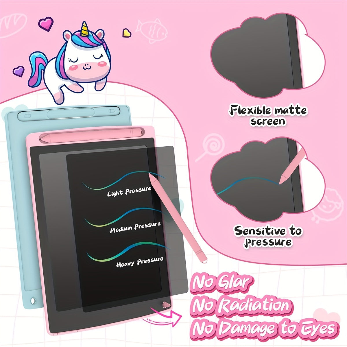 LCD Electronic Writing Board 21.59cm 25.4cm 30.48cm Magnetic Blackboard