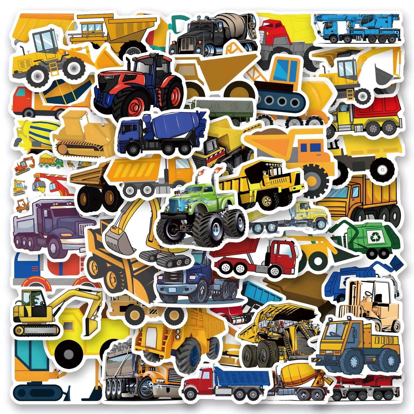 60pcs Construction Vehicles Stickers Waterproof Engineering Vehicles Stickers